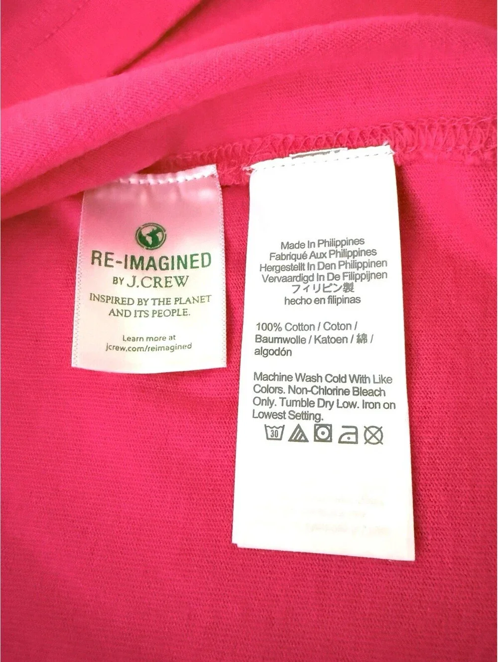 J.Crew Re-Imagined Hot Pink Relaxed Fit 100% Cotton T-Shirt Men’s L NWT